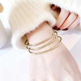 Thin 3 Ring Titanium Steel Bracelet for Women