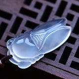 Jadeile Ice Chalcedony Cicada Pendant Necklace