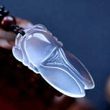 Jadeile Ice Chalcedony Cicada Pendant Necklace
