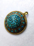 Chinese Natural Turquoise Round Pendant