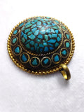 Chinese Natural Turquoise Round Pendant