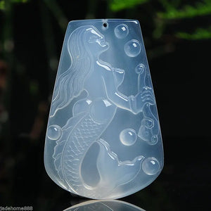 100% Natural Mermaid Jadeite Pendant Necklace