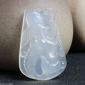 100% Natural Mermaid Jadeite Pendant Necklace