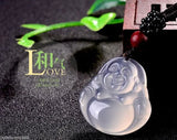 Natural Chalcedony Buddha Pendant Necklace