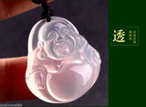 Natural Chalcedony Buddha Pendant Necklace