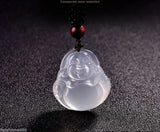 Natural Chalcedony Buddha Pendant Necklace