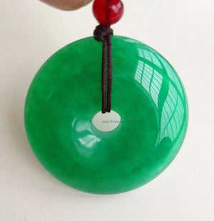 30mm Green Jades Harmony Pendant Necklace Jewelry