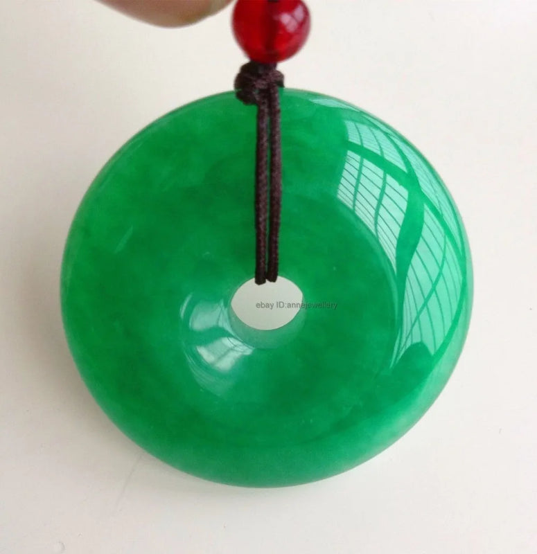 30mm Green Jades Harmony Pendant Necklace Jewelry