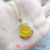 Chinese Agate Chalcedony Buddha Pendant Necklace Charm Lucky Amulet