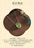Ancient Style Gold-Plated Chalcedony Agate Jade Necklace for Women