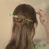 Ancient Style Jade Bamboo Hairpin for Women Hanfu Cheongsam Updo