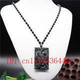 Chinese Green Jade Warrior Guan Gong Double-sided Carved Pendant Necklace