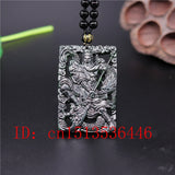 Chinese Green Jade Warrior Guan Gong Double-sided Carved Pendant Necklace