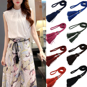 Chinese Braided Woven Tassel Belt Knot Decorated Waist Chain Boho Girls