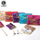 Chinese Brocade Silk Embroidery Small Jewelry Storage Pouch B