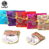 Chinese Brocade Silk Embroidery Small Jewelry Storage Pouch B