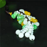 Chinese Multicolor Jade Lucky Charm Car Ornament
