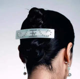 Chinese Characters Pearl Rectangle Hair Clip for Women