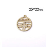 Chinese Charms Fortune Charms for Jewelry 25mm 10pcs Enamel Metal Red Bracelets
