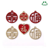 Chinese Charms Fortune Charms for Jewelry 25mm 10pcs Enamel Metal Red Bracelets