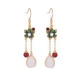 Chinese Cheongsam Style Drop Earrings Romantic Tassel Jewelry with Box