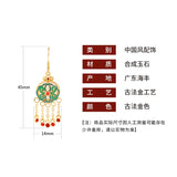 Chinese Cheongsam Style Drop Earrings for Women Oriental Tassel Jewelry