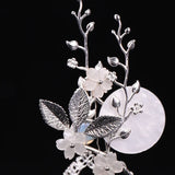 Chinese Classic Hairpin Fairy Floral Moon Tassels Dress Accessory
