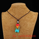 Chinese Jade Cicada Pendant Jadeite Necklace Charm Hand-Carved Amulet