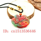 Chinese Jade Dragon Phoenix Pendant Jadeite Necklace Charm N02