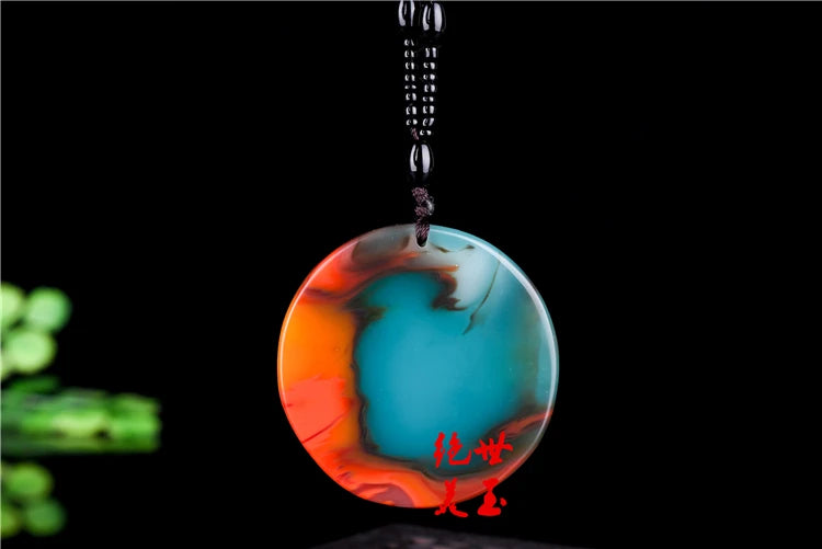 Chinese Jade Dragon Phoenix Pendant Necklace Charm for Her