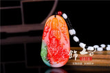 Chinese Jade Guanyin Pendant Necklace Charm Hand-Carved Luck Amulet