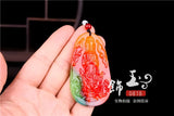 Chinese Jade Guanyin Pendant Necklace Charm Hand-Carved Luck Amulet
