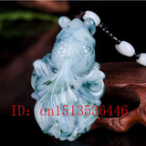 Chinese Colorful Jade Goldfish Pendant Necklace Jewelry Hand-Carved Luck Gift