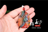 Chinese Colorful Jade Mammon Pendant Necklace Jewellery Hand-Carved