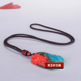 Colorful Jade Golden Toad Pendant Necklace Luck Amulet