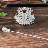 Chinese Double Dragon Hair Crown Hanfu Headdress And Silver