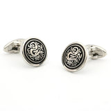 Chinese Dragon Cuff Links For Men Brass Silver Cufflinks