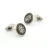Chinese Dragon Cuff Links For Men Brass Silver Cufflinks