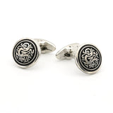 Chinese Dragon Cuff Links For Men Brass Silver Cufflinks