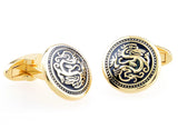Chinese Dragon Cuff Links For Men Brass Silver Cufflinks
