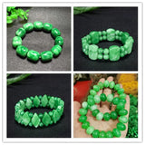 Chinese Emerald Green Bead Pixiu Bracelet Elastic Bangle Jewellery
