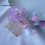 Chinese Flower Hair Combs Retro Headpieces for Women Girls Hanfu Dress