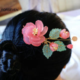 Chinese Flower Hair Combs Retro Headpieces for Women Girls Hanfu Dress