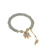 Chinese Lock Pendant Bamboo Bracelet for Women Beaded Charm Bracelet