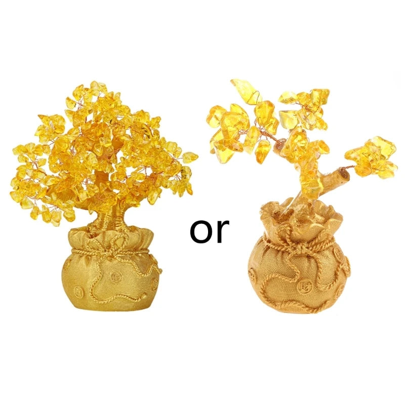 Chinese Feng Shui Money Tree Citrine Lucky Fortune Tree