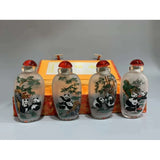 Hand-painted Panda Snuff Bottle - Chinese Glass Inner Painting