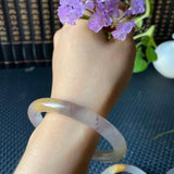 Chinese Golden Silk Jade Round Bar Bracelet Hand-Carved Woman Luck Amulet