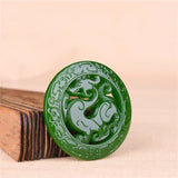 Chinese Green Jade Antique Dragon Pendant Lucky Amulet Exorcise Evil Spirits