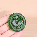 Chinese Green Jade Antique Dragon Pendant Lucky Amulet Exorcise Evil Spirits