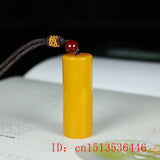 Chinese Green Jade Cylinder Pendant Necklace Charm Men Luck Amulet